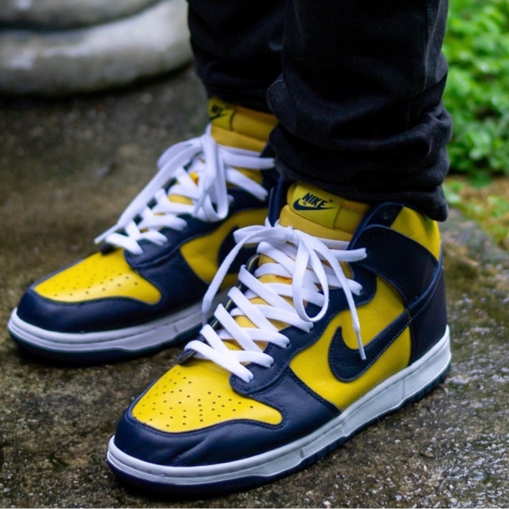 Nike Dunk High SP Retro Michigan Shoes Sneakers Men’s 9.5 Varsity Maize Navy - Picture 10 of 10